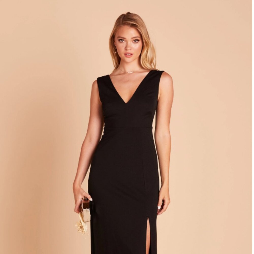 New w/ Tags - Size L Black Shamin Crepe Birdy Grey Bridesmaids Dress